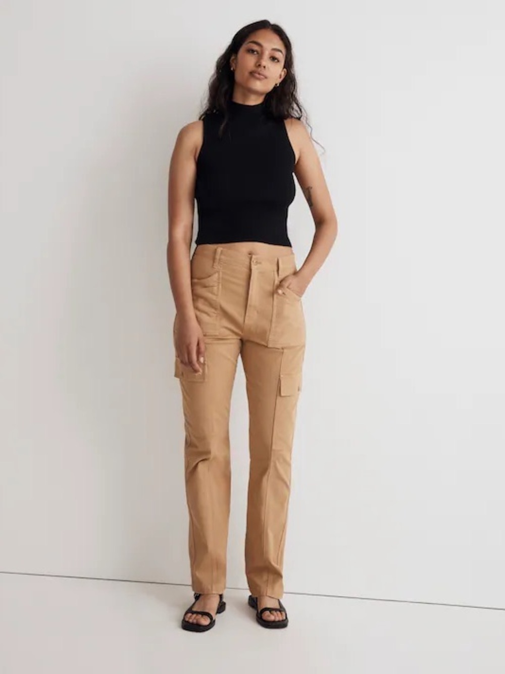 Madewell Women's ‘90s Straight Cargo Pants in Tan